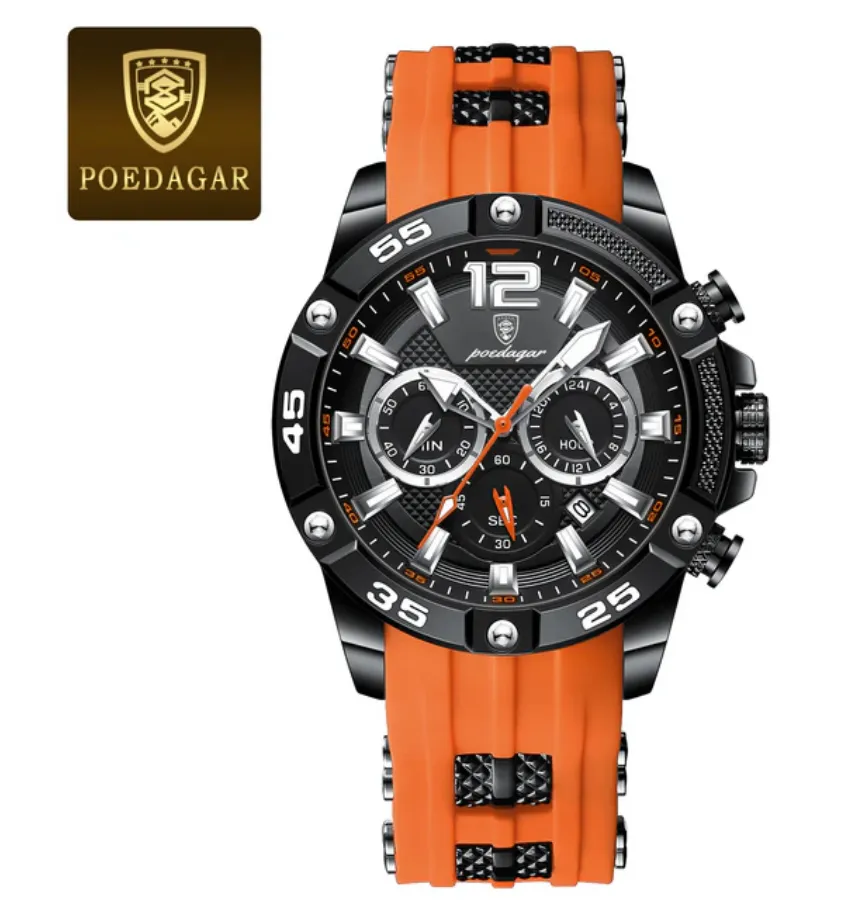 POEDAGAR Luxury Men's Watch: Elegance Meets Sporty Functionality