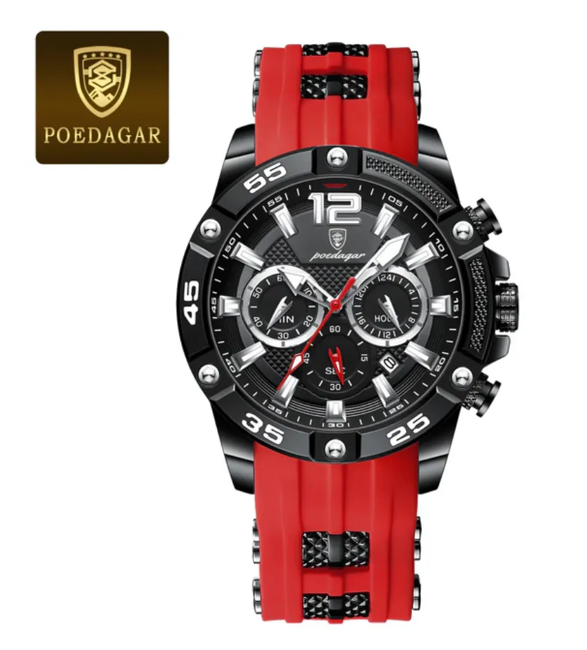 POEDAGAR Luxury Men's Watch: Elegance Meets Sporty Functionality