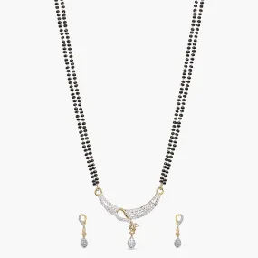 Priyam Nakshatra CZ Black Beads Necklace Set