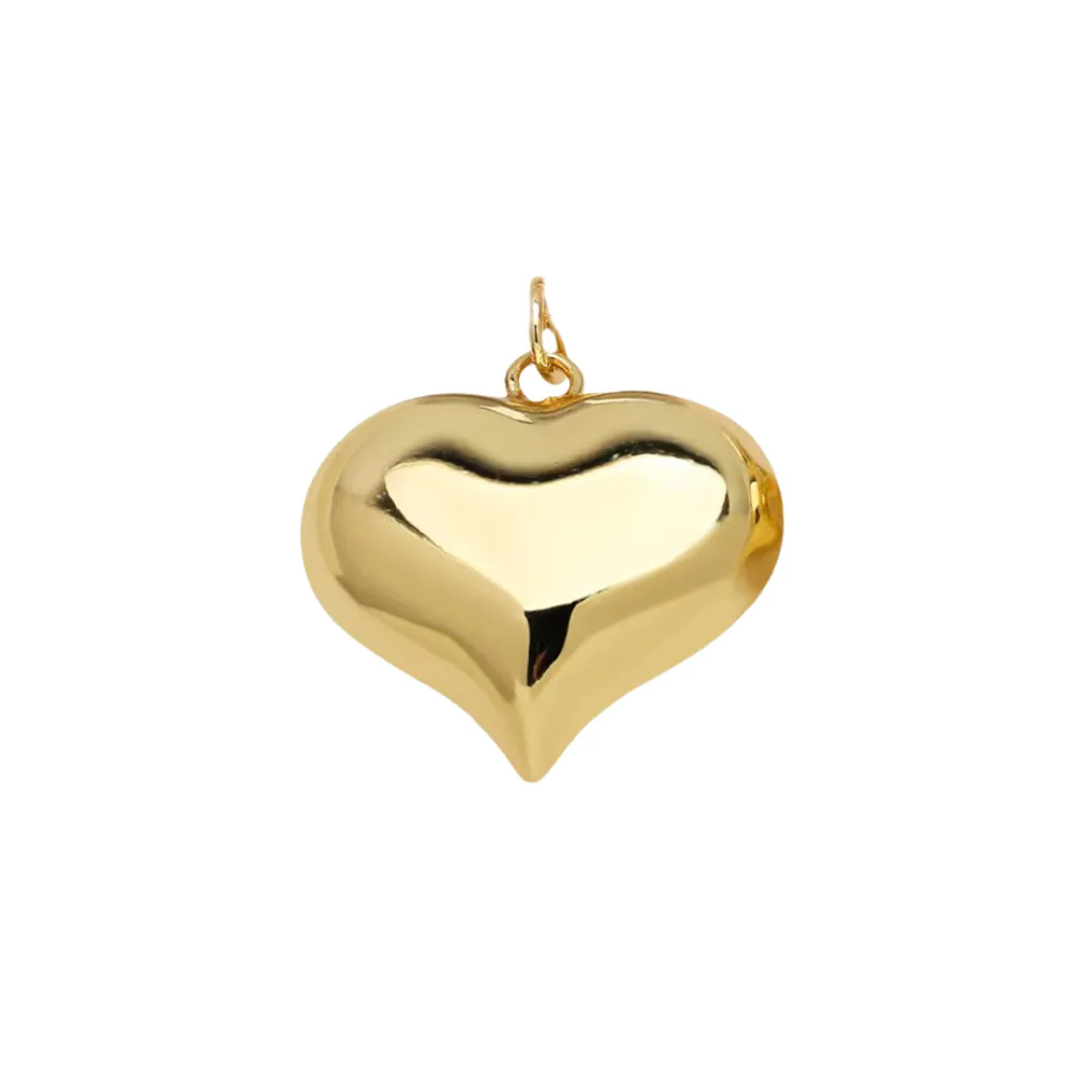 Puffy Heart Charm For Charm Necklace & Bracelet