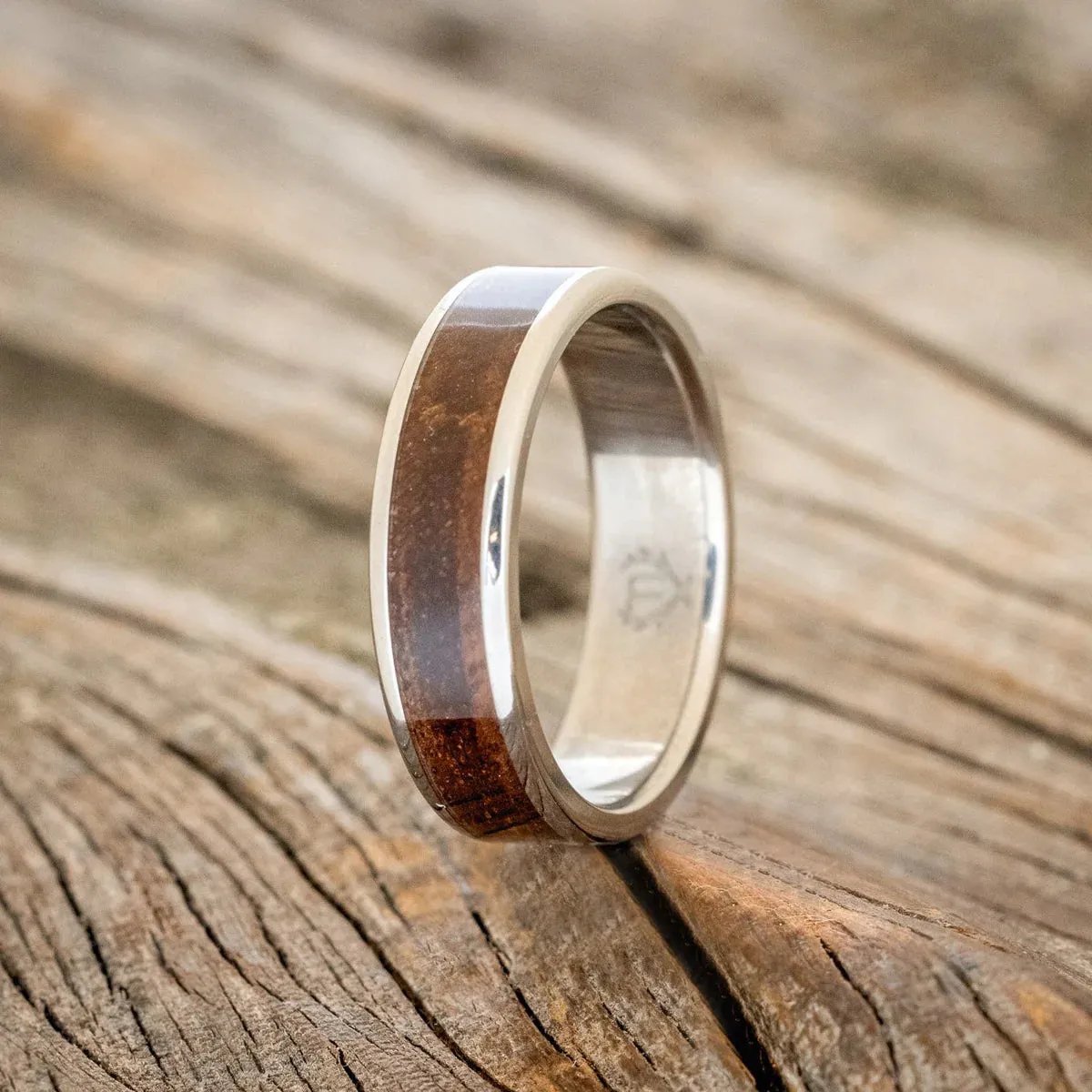 "RAINIER" - KOA WOOD WEDDING RING - TITANIUM (6MM) - SIZE 12