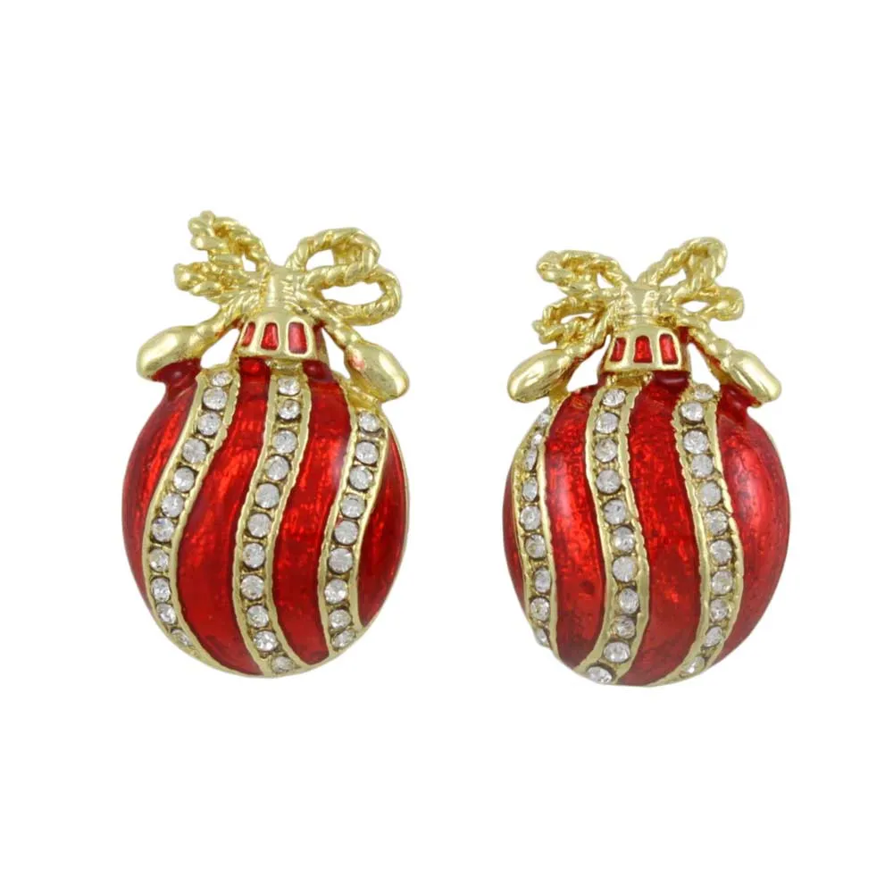 Red Christmas Ornament Clip Earring - XP348EC