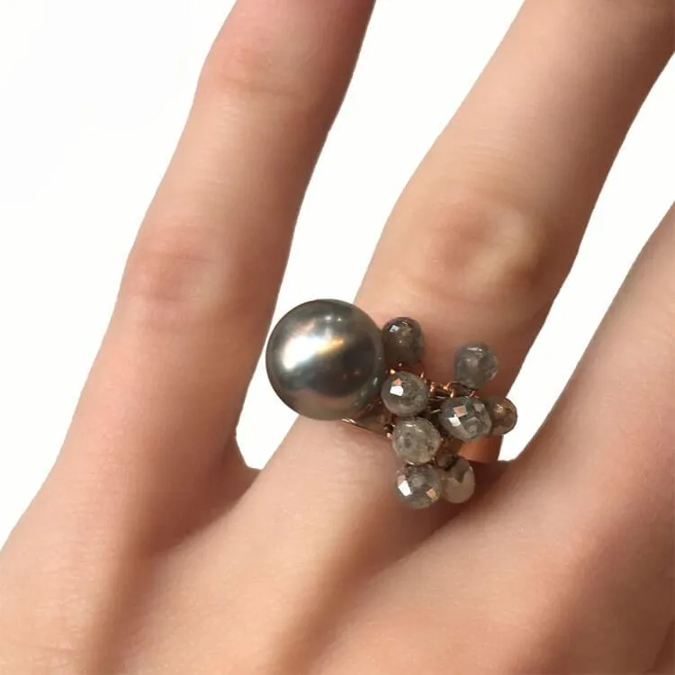 Rose Gold Pearl Ring