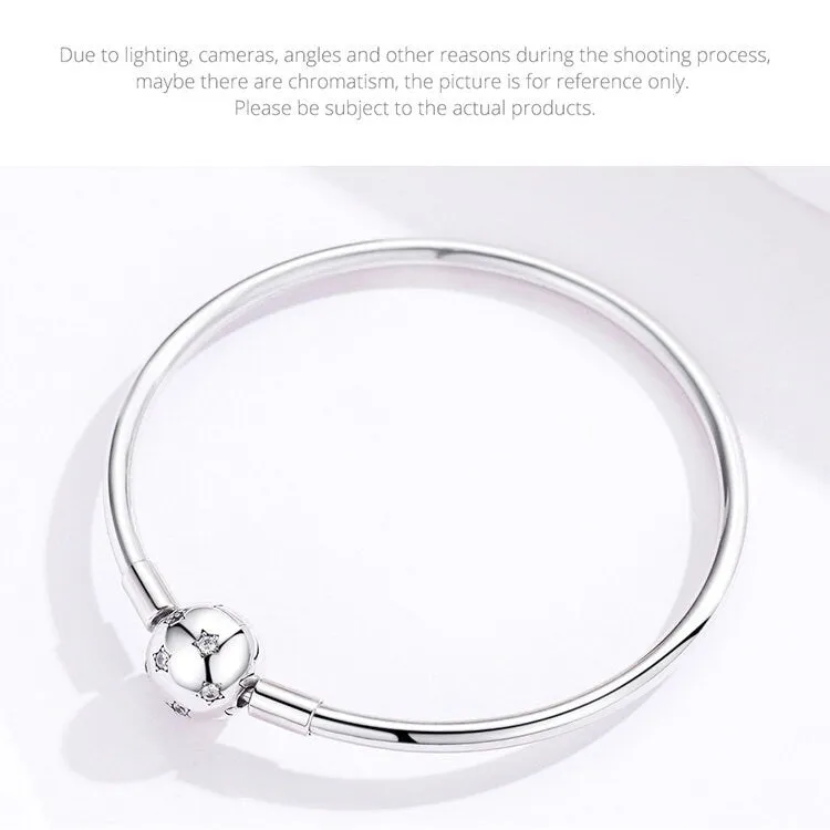 S925 Silver Star Snake Chain Bracelet