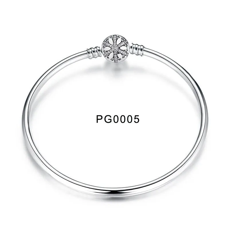 S925 Silver With Clasp Charm Bracelet