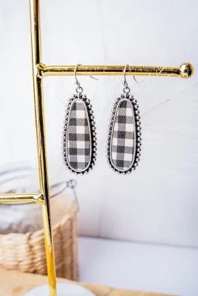 SALE! Black Checkered Tera Earrings