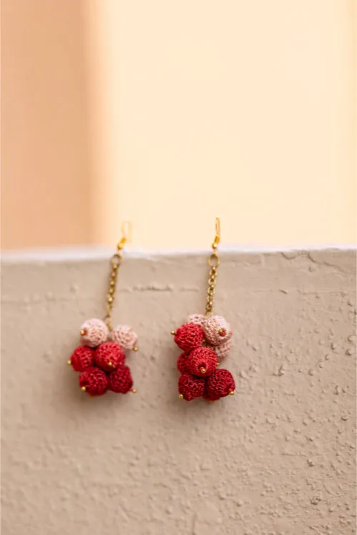 Samoolam Swing Earrings - Red Ombre