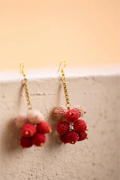 Samoolam Swing Earrings - Red Ombre