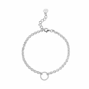 Silver Eternity Twist Charm Bracelet