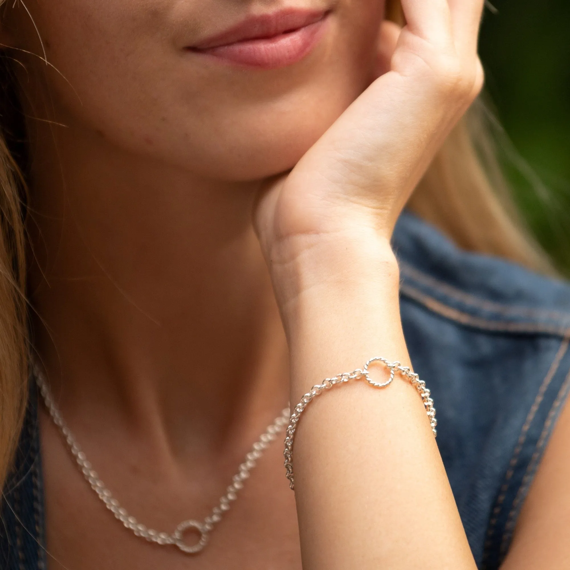 Silver Eternity Twist Charm Bracelet