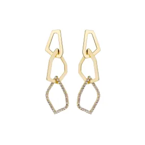 Space Links Gold Earrings