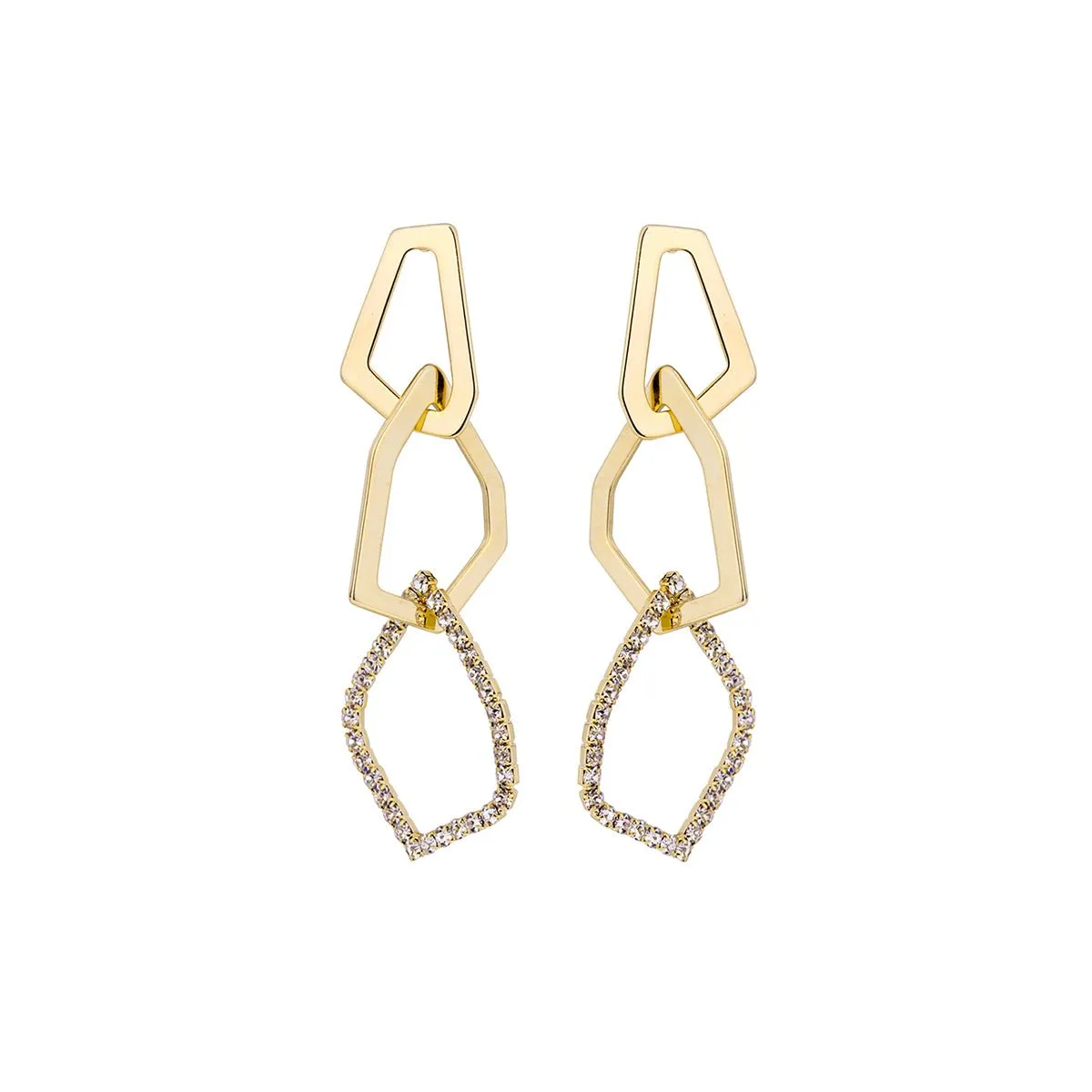 Space Links Gold Earrings