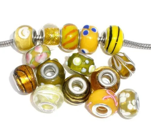 Springtime Theme Charm Beads for Snake Chain Charm Bracelet