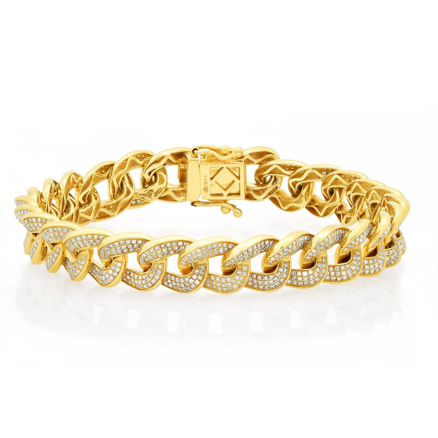 Stop The Show Cuban Link Bracelet Diamond 14kt Gold