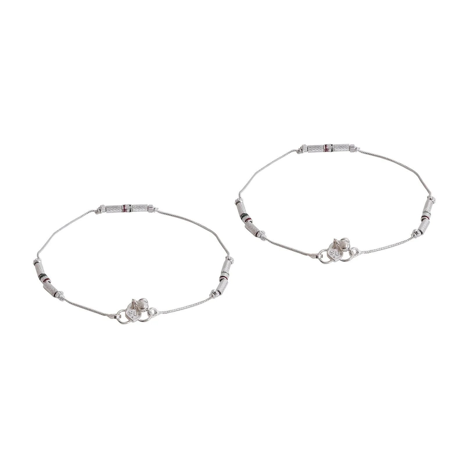 Teejh Ismal Silver Anklets