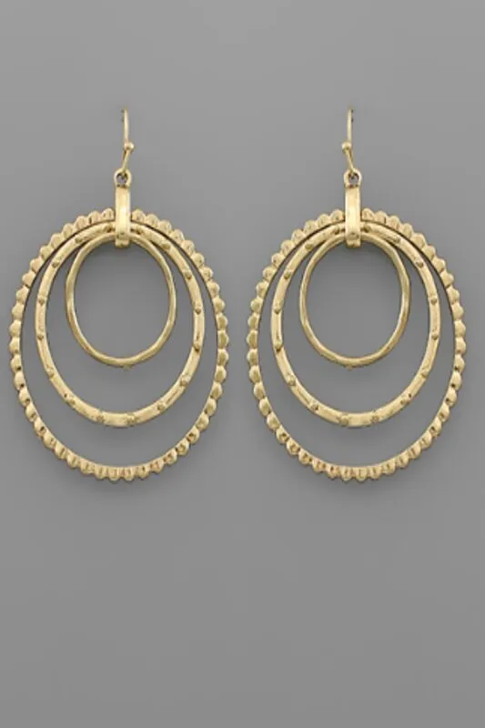 Textured Circle Layer Earrings