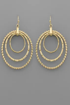 Textured Circle Layer Earrings