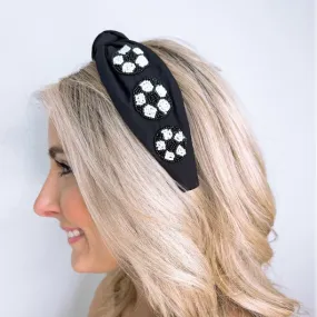 Treasure Jewels Black/White Soccer Headband