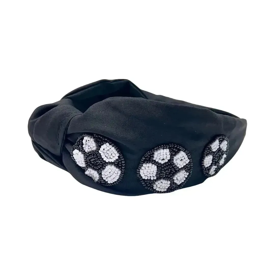 Treasure Jewels Black/White Soccer Headband