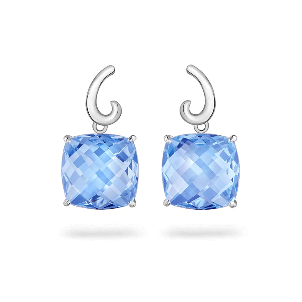 Twizzle Blue Topaz and Sterling Silver Earring