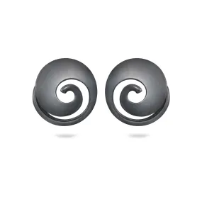 Twizzle Spiral Oxidized Sterling Silver Earrings