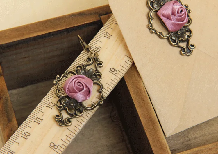 Vintage Style Rose Ear Hooks Earrings