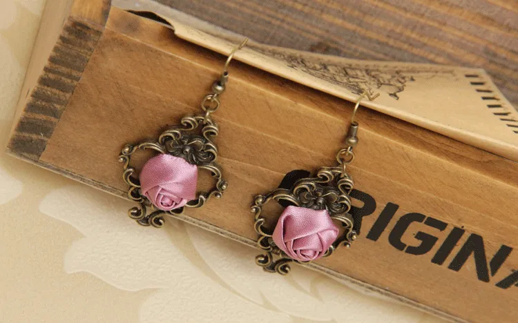 Vintage Style Rose Ear Hooks Earrings