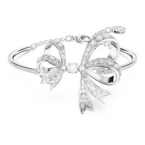 Volta Rhodium Plated White Bow Bangle 5647563