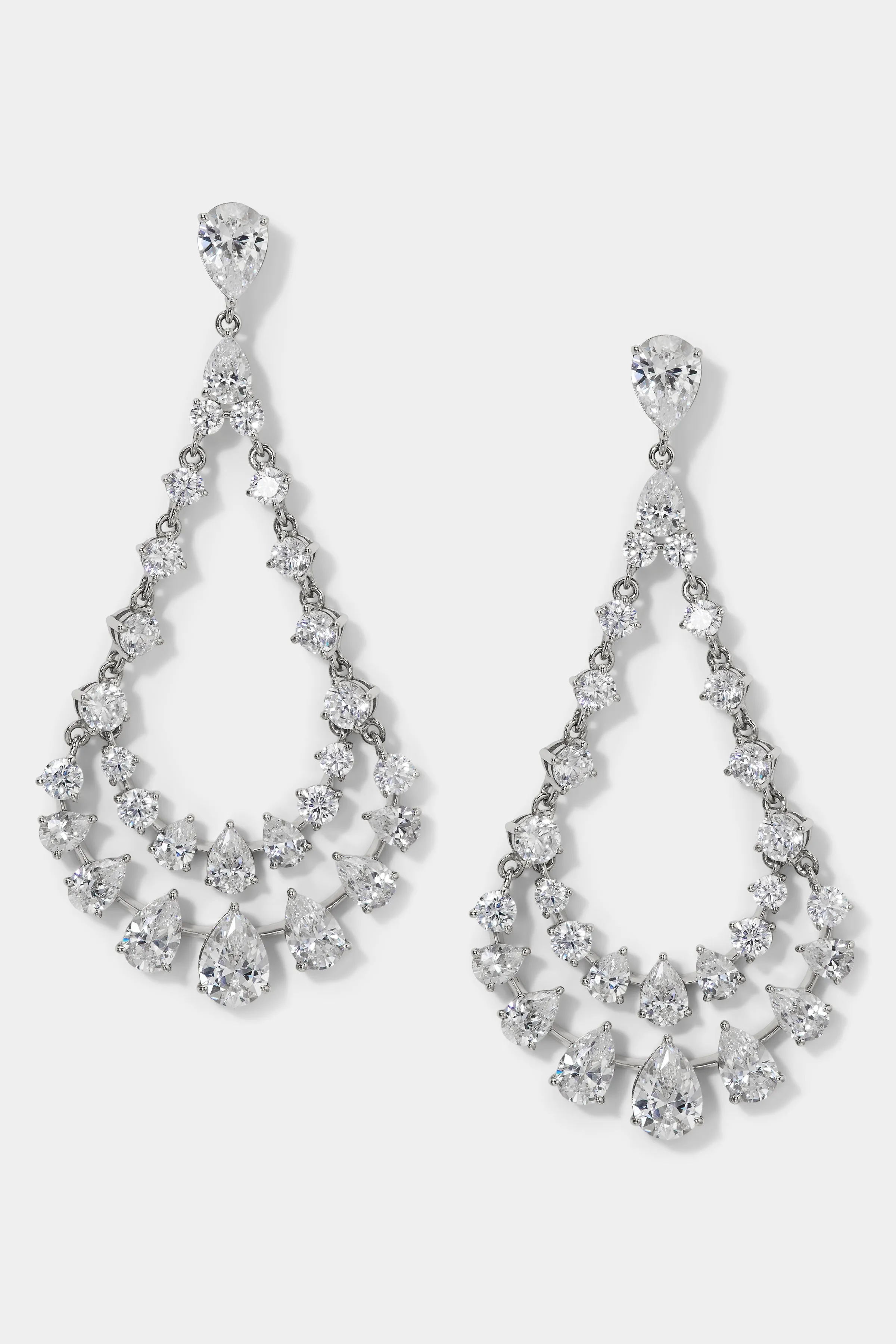 WILLOW CZ LARGE DRAMA SWING DROP EARRINGS