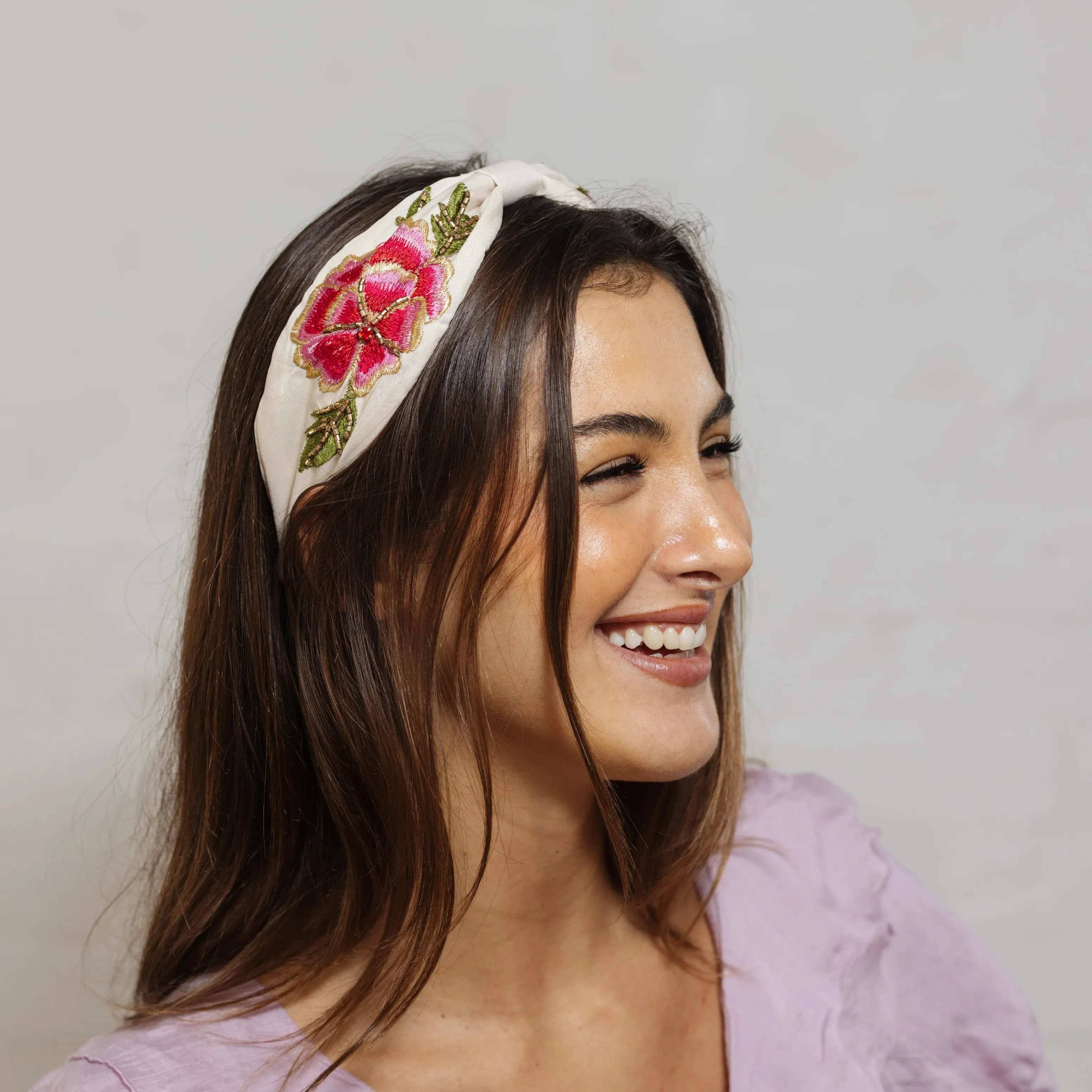 Zoda - Beaded Headband - SKHB8131 - Pink